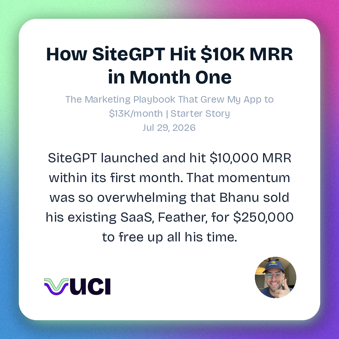 A branded Vuci share card generated from a real indexed moment