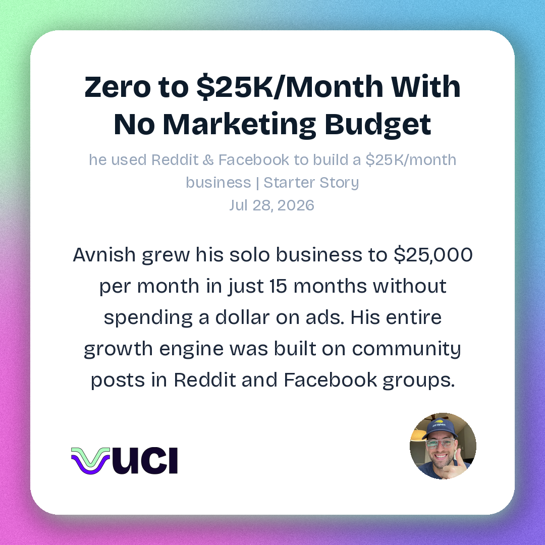 A branded Vuci share card generated from a real indexed moment