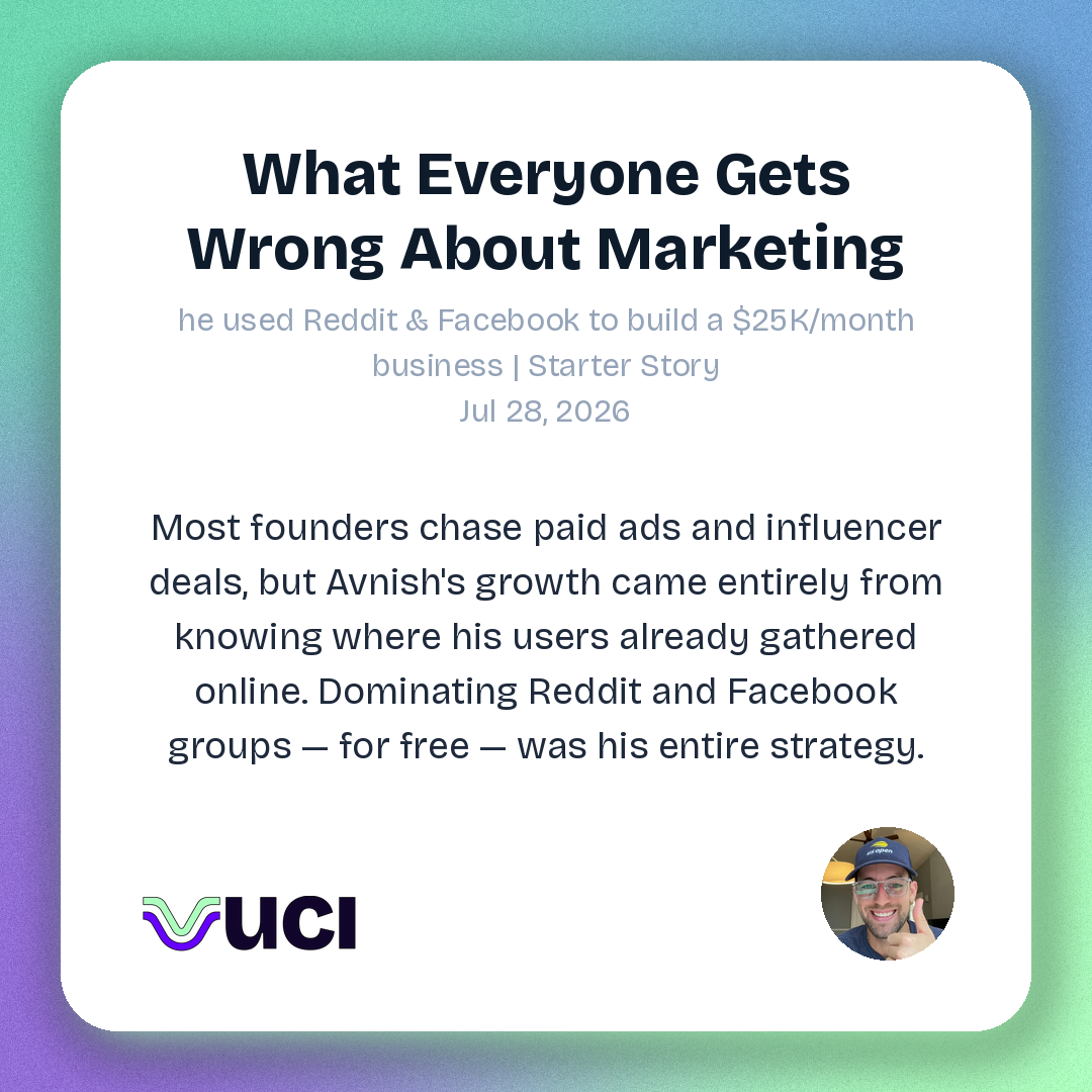 A branded Vuci share card generated from a real indexed moment
